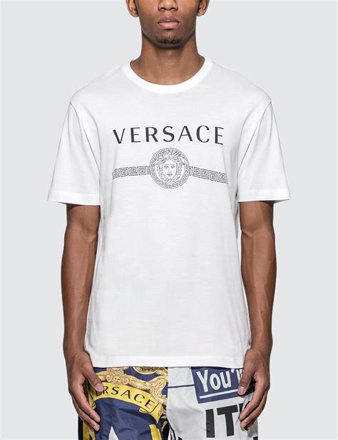 white and black versace shirt|Versace white shirt men.